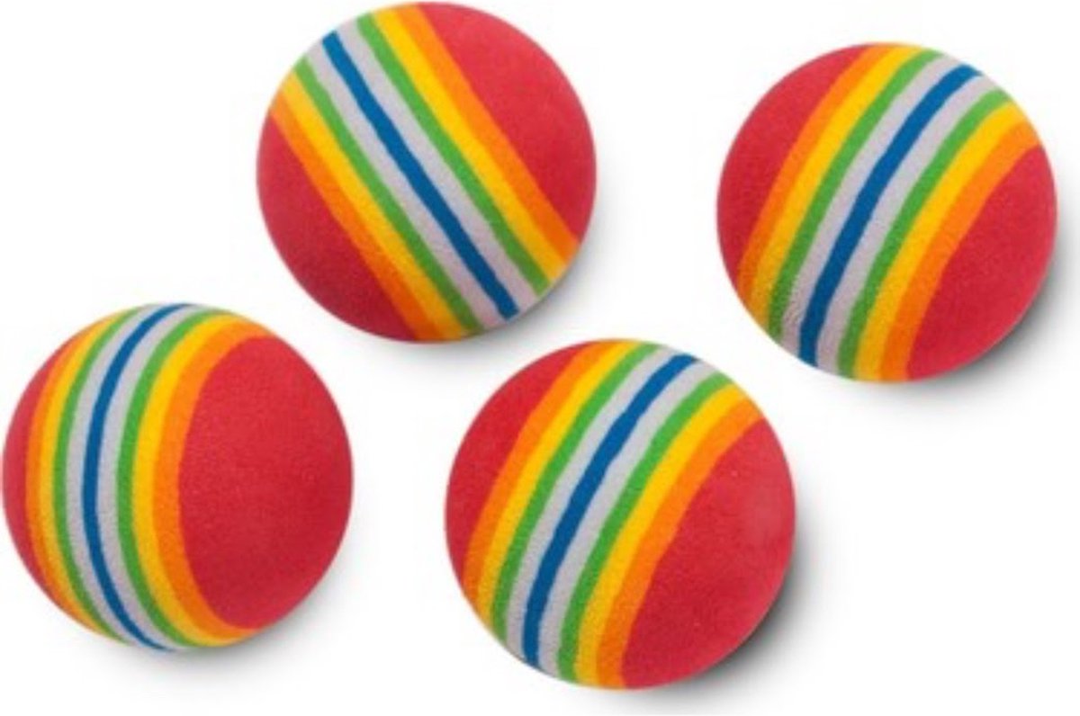 4 Pieces Cat Balls | Cat Toys | Cat Toys | Interactive Play | Kittens | 3.5 CM | Rainbow 4 Pieces - Image 3