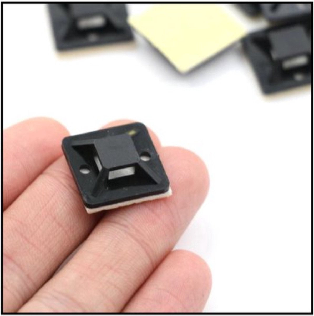 Self-Adhesive Saddles | Cable Base for Cable Ties | Cable Ties | Base | 50 Pieces | 20x20mm - Image 2