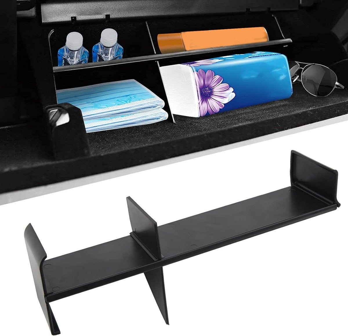 Glove Compartment Divider Organizer for Car Interior - 4-Piece Storage Accessories - Image 3