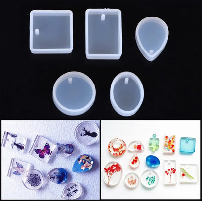 Epoxy molds for pendants - Silicone jewelry mold - Set of 5 - Image 4