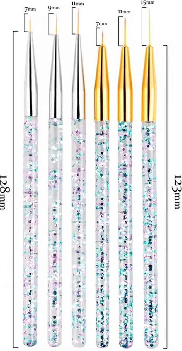 Nail Art Pens Set of 3 | Nail Brushes | silver - Image 4