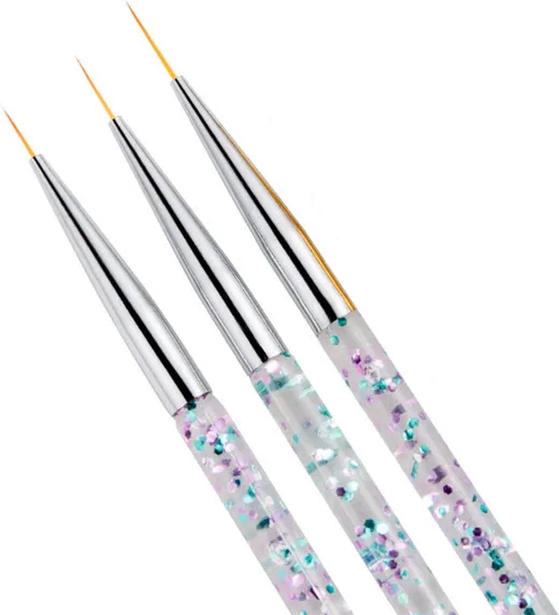 Nail Art Pens Set of 3 | Nail Brushes | silver - Image 5