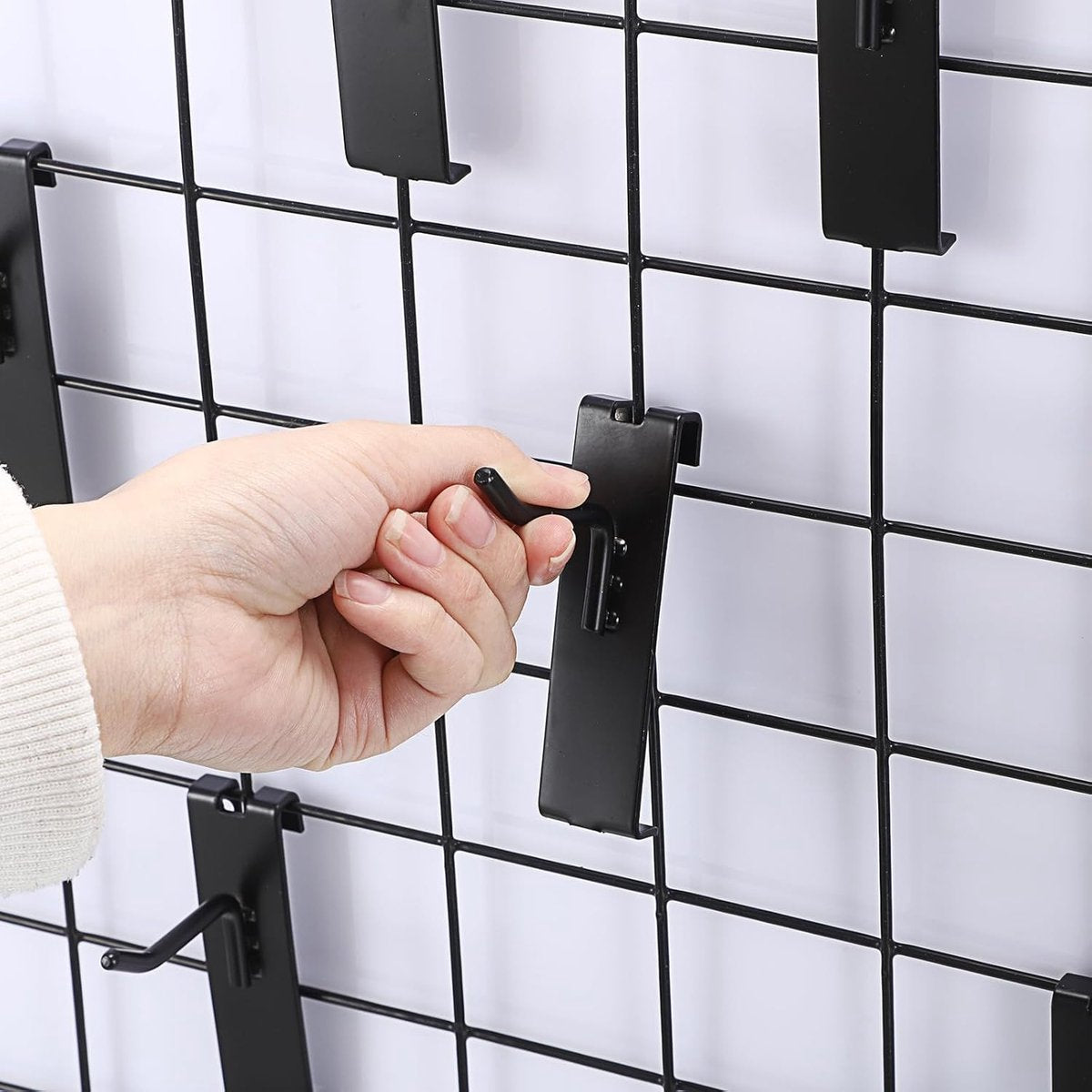 Gridwall Hooks 30 Pieces - 10/15/20cm - Iron - Black - Commercial Quality - Grid Wall Panels Accessory - Garage - Shop - Storage accessories - Image 4