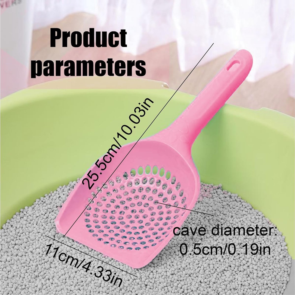Cat Litter Scoop | Poop Scoop | 25 CM | Small Holes | Pink - Image 4