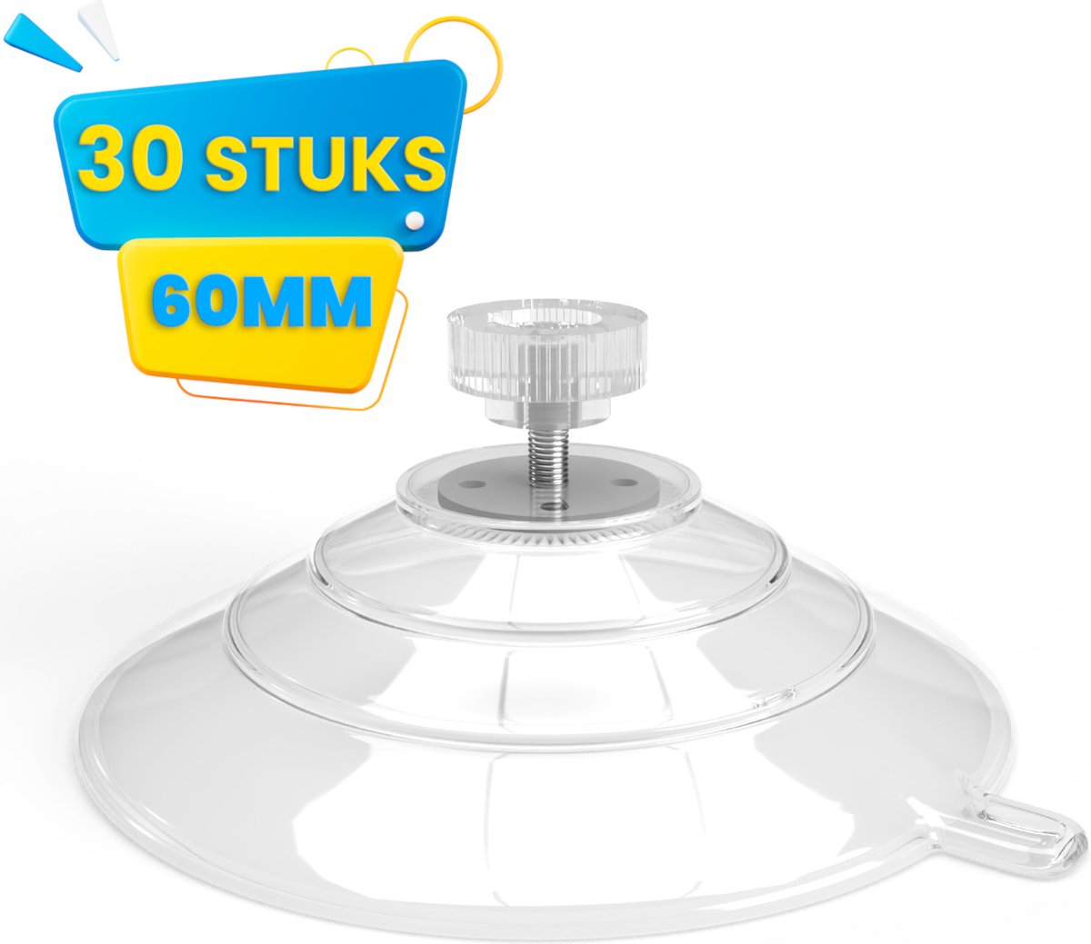 Brute Strength - 15 x Threaded Suction Cup - 40MM M4x10 - Suction cup with hook alternative to window film - sun protection suction cups - suction cup hooks - nut – bolt - glass - hanging hooks - Image 2