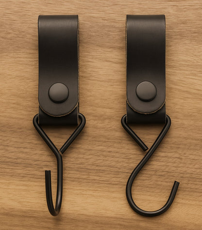 Brute Strength - Multifunctional Hook with Leather Loop - Cognac - 4 pieces - Coat Hook - Camping Hook - Leather - Hanging Hooks - Towel Hooks - Image 8