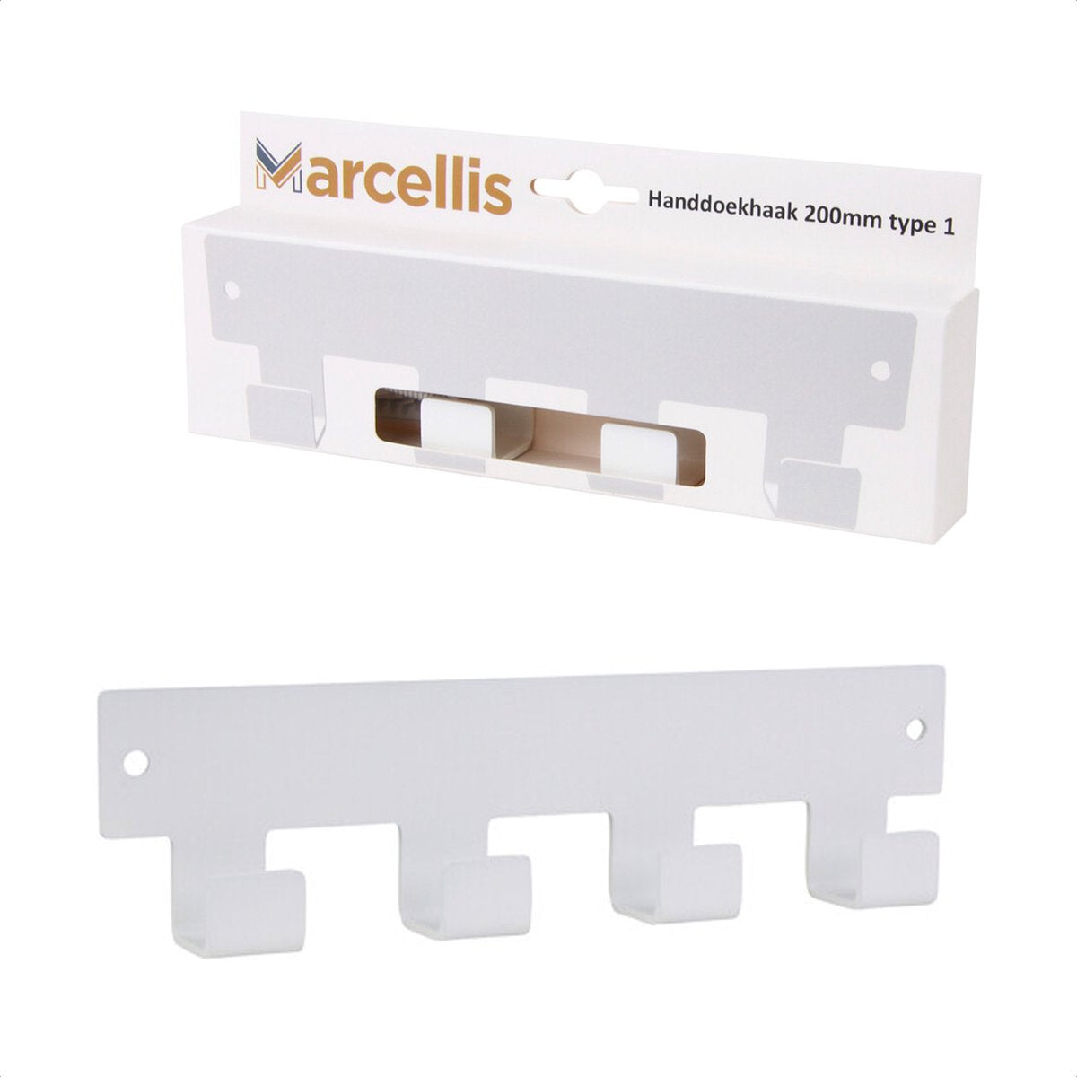 Marcellis - 1x Industrial towel hook - towel holder - hanging hook - 4 hooks - stainless steel