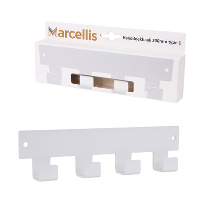 Marcellis - 1x Industrial towel hook - towel holder - hanging hook - 4 hooks - stainless steel