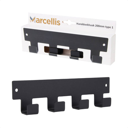 Marcellis - 1x Industrial towel hook - towel holder - hanging hook - 6 hooks - stainless steel - Image 2