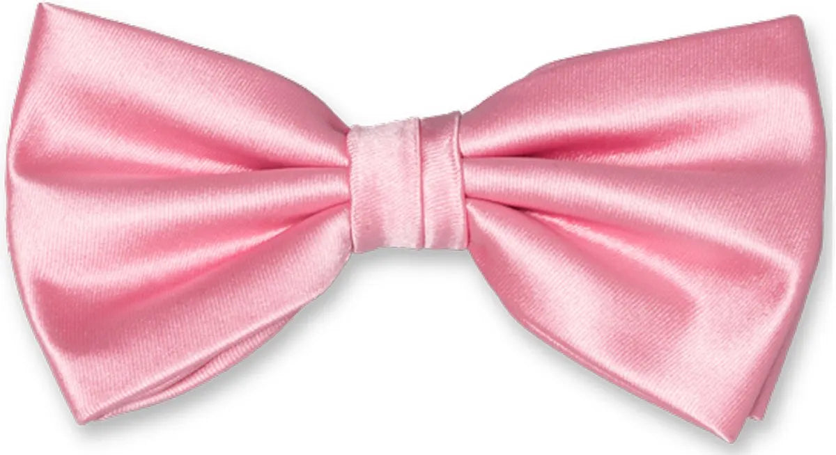 Pre-Tied Bow Tie for Men, Classic Satin Formal Tuxedo Bowtie, Pink