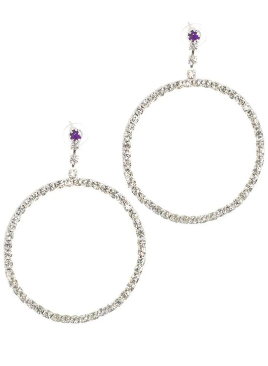 Large Sparkly Diamante Hoop Costume Earrings