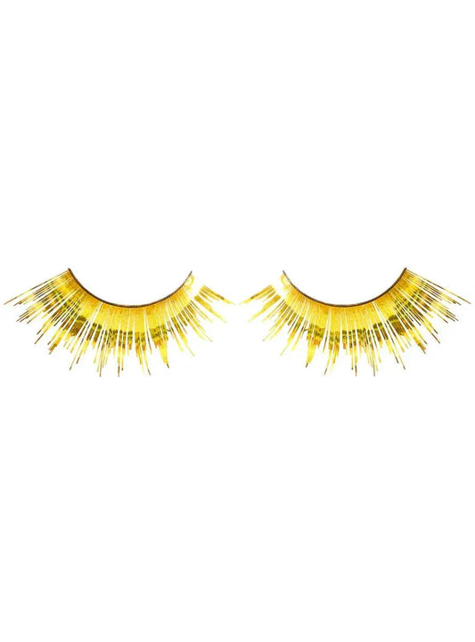 Long Metallic Gold Tinsel False Eyelashes