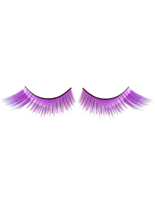 Winged Purple False Eyelashes with Tinsel Highlights