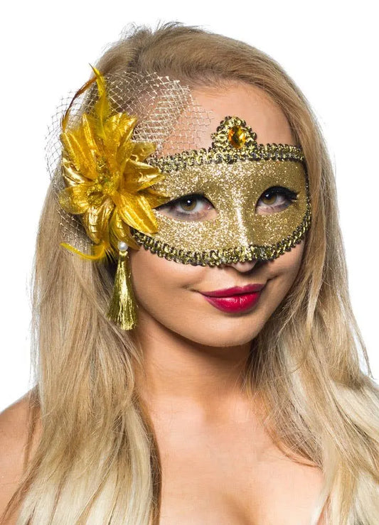 Celebration Gold Glitter Masquerade Mask