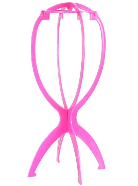 Collapsible Pink 36cm Tall Wig Stand
