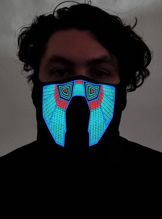 Tribal Wave Pattern Sound Activated Light Up Mask