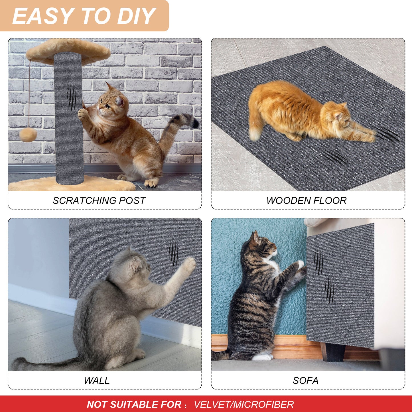 Beige Cat Scratcher - Durable Cardboard Scratching Pad for Cats - Image 4