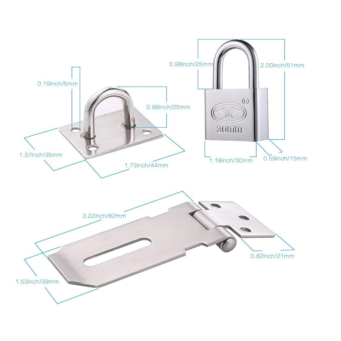 30mm Door Bolt with Latch and Keys - Heavy-Duty Security Lock for Home & Office - Image 5