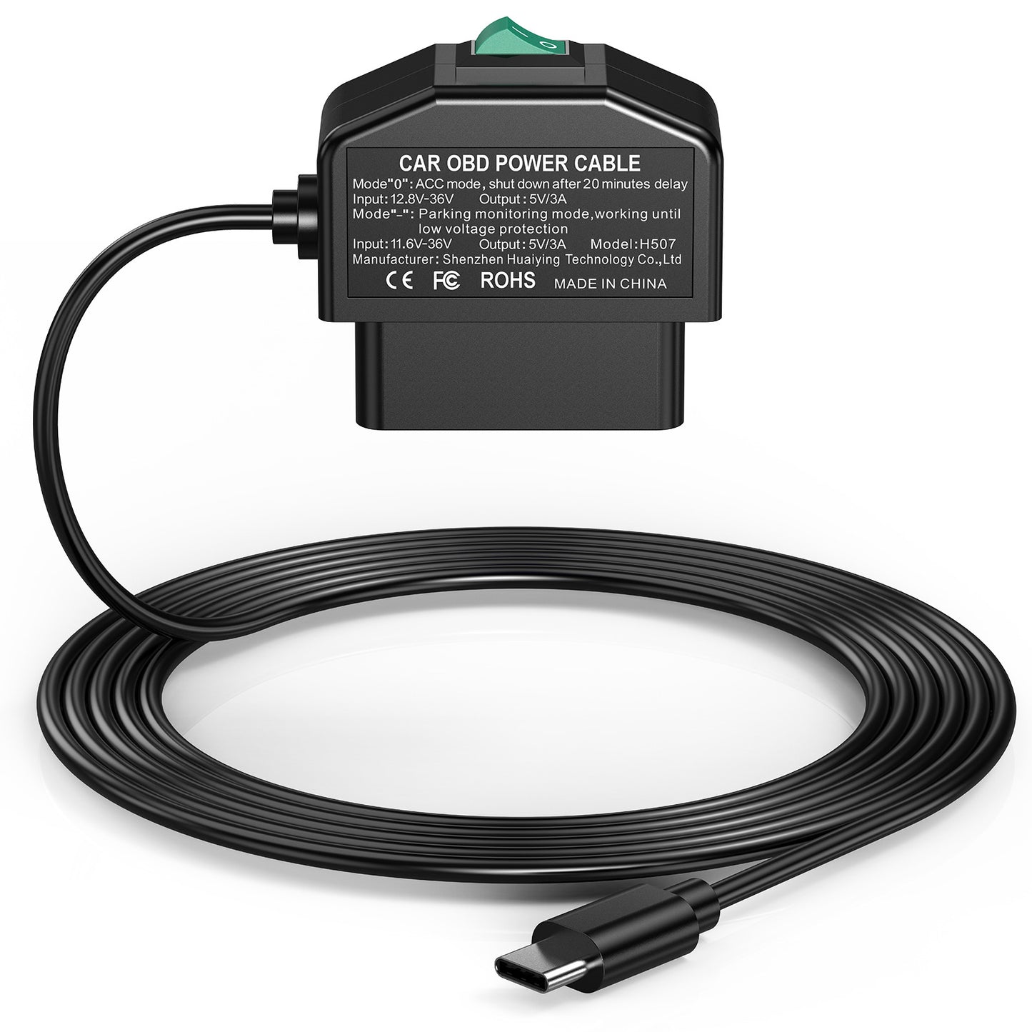 OBD Car Dash Cam Monitoring Cable - 12V/24V Hardwire Power Cable for Dash Cameras - Image 5