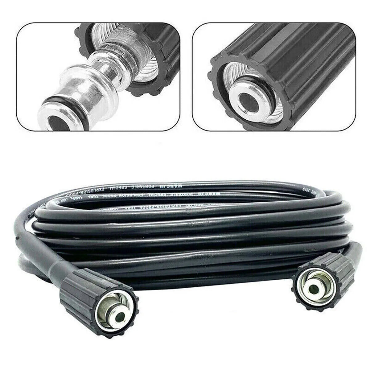 15M (50FT) High-Pressure Washer Hose - 5800 PSI Heavy-Duty Cleaning Hose with Longer Ring Nut - Image 3