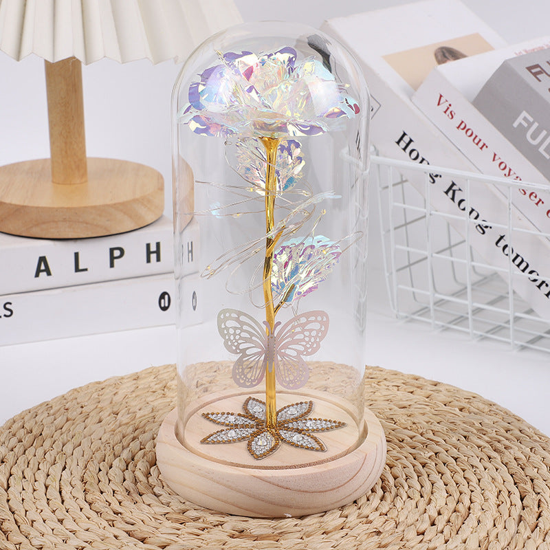 White & Silver Butterfly Flower Lamp - Decorative LED Table Lamp for Home Ambiance - Image 2