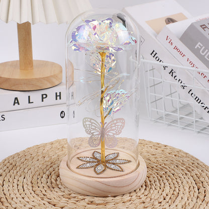 White & Silver Butterfly Flower Lamp - Decorative LED Table Lamp for Home Ambiance - Image 2