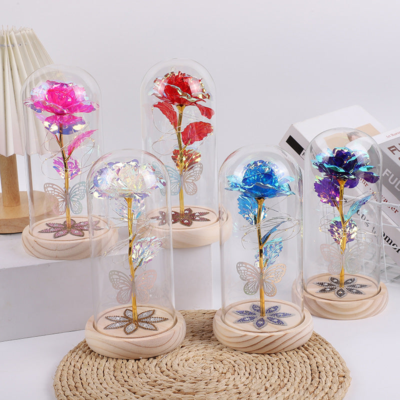 White & Silver Butterfly Flower Lamp - Decorative LED Table Lamp for Home Ambiance - Image 4