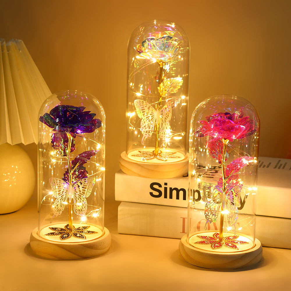 White & Silver Butterfly Flower Lamp - Decorative LED Table Lamp for Home Ambiance - Image 5