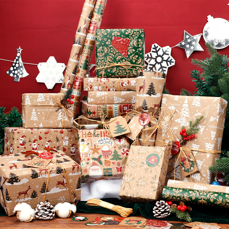 Christmas Gift Wrapping Paper - 6-Pack "Fireplace Sweet Dreams" Series (50x70cm) - Image 2