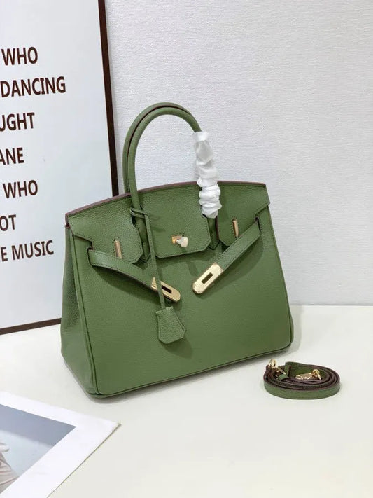 2025- Euro-american Elegant Crocodile Leather  Handbag Bag - Birkin 30,olive colour ,palladium Hardware
