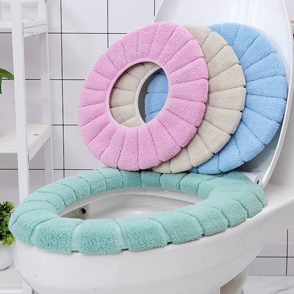 4-Piece Toilet Seat Cover Set - Soft, Warm & Non-Slip Bathroom Accessories - Image 2