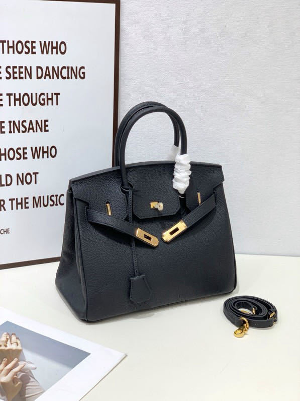 2025- Euro-american Elegant Crocodile Leather  Handbag Bag - Birkin 30,black ,palladium Hardware