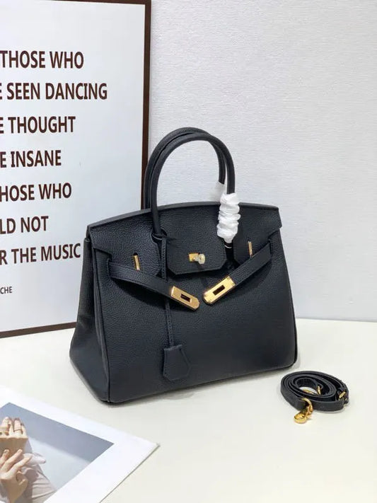 2025- Euro-american Elegant Crocodile Leather  Handbag Bag - Birkin 25,black ,palladium Hardware