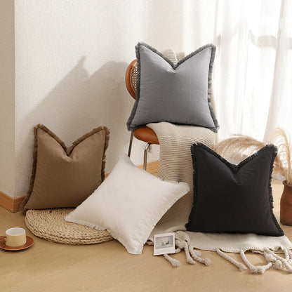 1 pc New Light Luxury modern Bohemian style pillowcase, fringed pillow cushion cover (brown) - Image 2