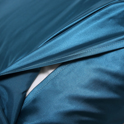 A pair of solid-color silk-like pillowcase pillowcase and envelope pillow (coffee color) - Image 4