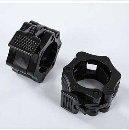A pair of Olympic bar lock heads, plastic lock for barbell plates, 50MM (black)