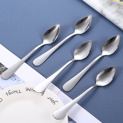 4 pieces stainless steel scraper spoons, children's complementary food spoons, baby fruit puree scraper spoons for dredging - Image 2