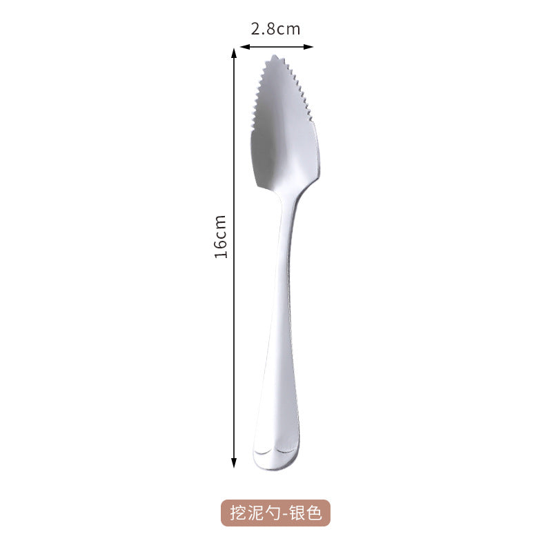 4 pieces stainless steel scraper spoons, children's complementary food spoons, baby fruit puree scraper spoons for dredging - Image 4