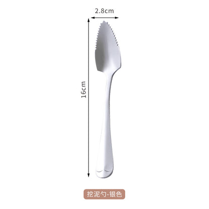4 pieces stainless steel scraper spoons, children's complementary food spoons, baby fruit puree scraper spoons for dredging - Image 4