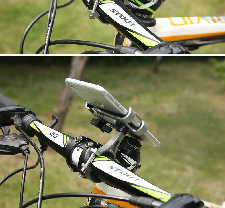 1pc bicycle aluminum alloy fixed frame, mobile phone stand, rotating mobile phone stand for cycling (red) - Image 3