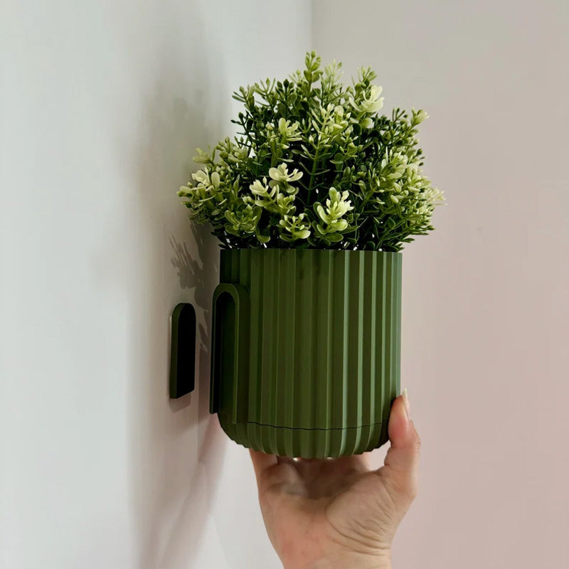 Modern Minimalist Mounted Planter, Indoor, Hidden Wall Mount, Home Decor, Home Gift, Wall Planter, Hidden Drip Tray - Image 2