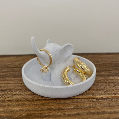 Elephant Jewelry Dish with Decorative Ring Holder and Tray Adorable Elephant Ring Organizer Tray for Jewelry Keep Ring Dish and Holder