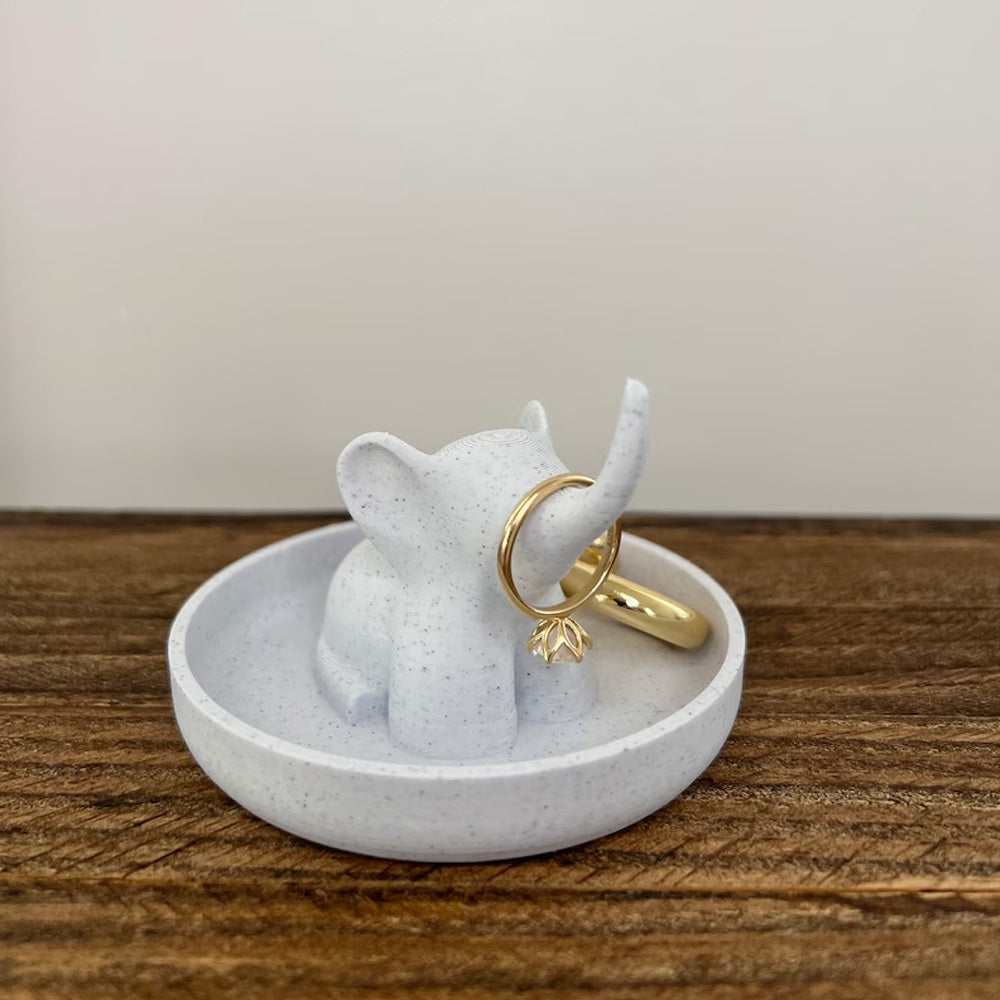 Elephant Jewelry Dish with Decorative Ring Holder and Tray Adorable Elephant Ring Organizer Tray for Jewelry Keep Ring Dish and Holder - Image 2