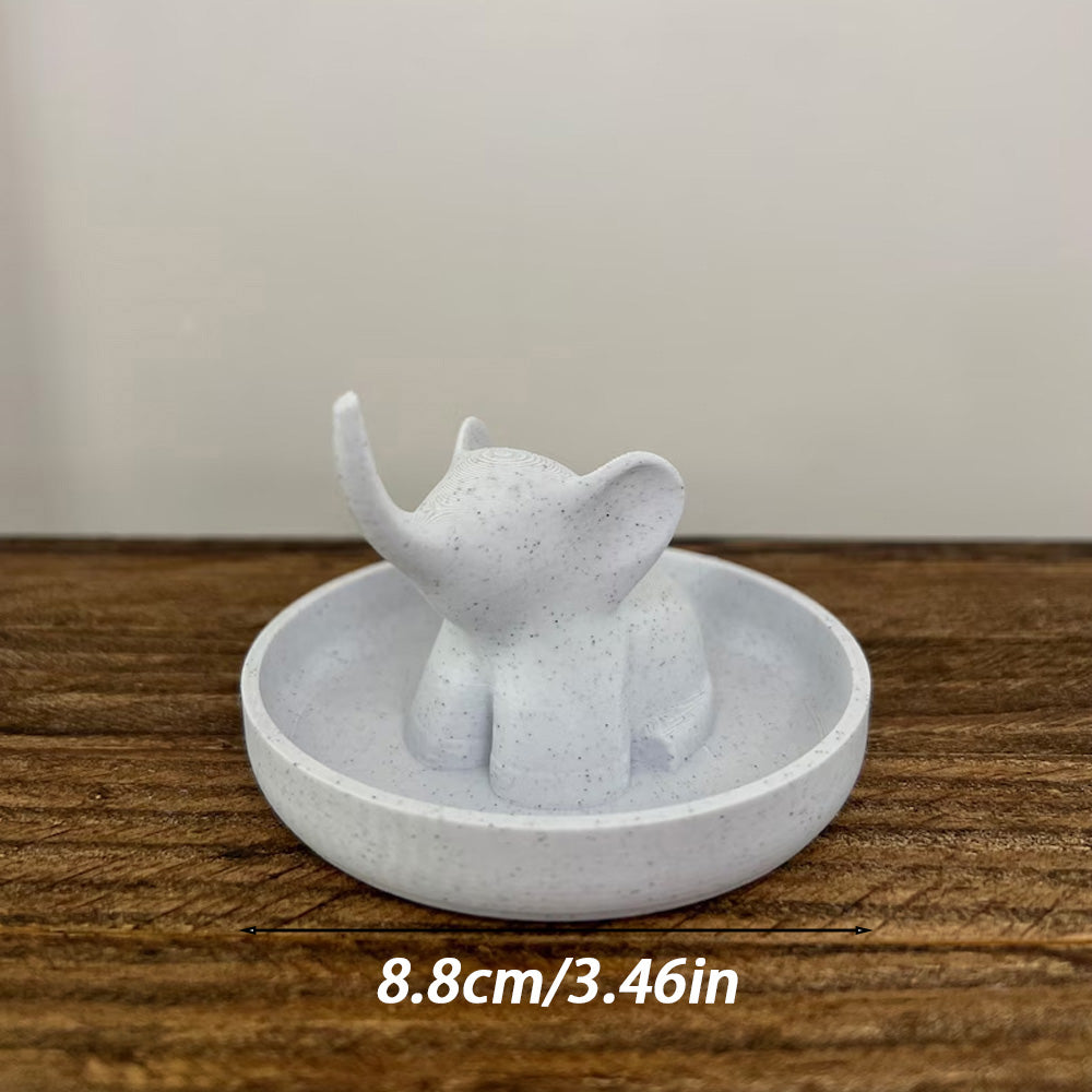 Elephant Jewelry Dish with Decorative Ring Holder and Tray Adorable Elephant Ring Organizer Tray for Jewelry Keep Ring Dish and Holder - Image 5