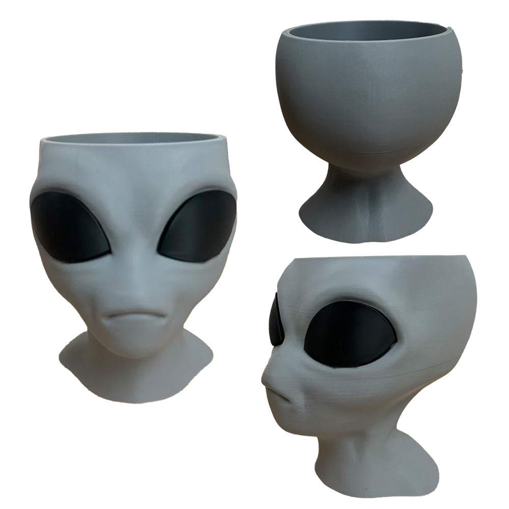 Alien Planter - Alien Bust Plant Pot - Scifi Indoor Planters - Space Indoor Home Decor - Cool Planters - Office Plant（green） - Image 4