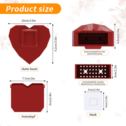 Wall Mounted Planter - NO DRILLING,Houseplant Wall Display Ideas,3D Printed Wall Planter with Drainage Tray - Image 3