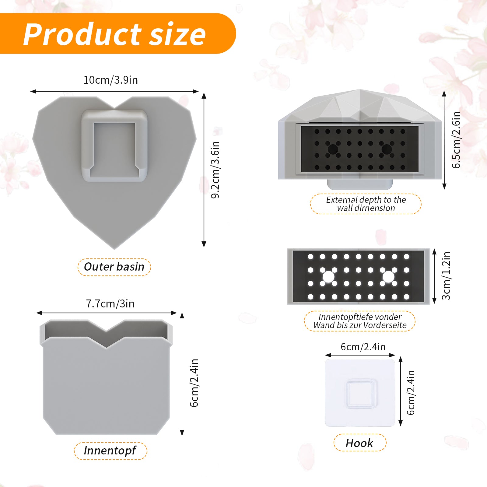 Wall Mounted Planter - NO DRILLING,Houseplant Wall Display Ideas,3D Printed Wall Planter with Drainage Tray - Image 3