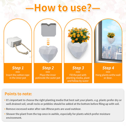 Wall Mounted Planter - NO DRILLING,Houseplant Wall Display Ideas,3D Printed Wall Planter with Drainage Tray - Image 4