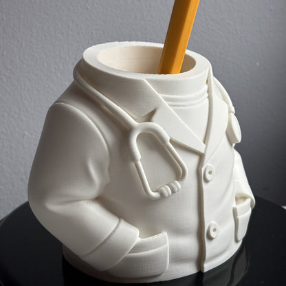 Doctor Pen Holder Desk Organizer - Lab Coat & Stethoscope Desktop Doctor Pen Holder - Image 2