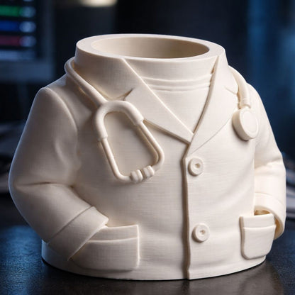 Doctor Pen Holder Desk Organizer - Lab Coat & Stethoscope Desktop Doctor Pen Holder - Image 3